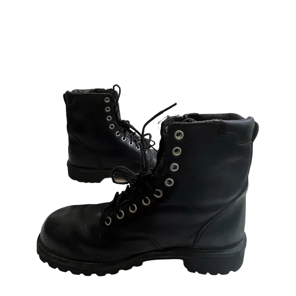 Red Wing Mens Black Leather Side Zip Moto Biker Boot Size US 8.5